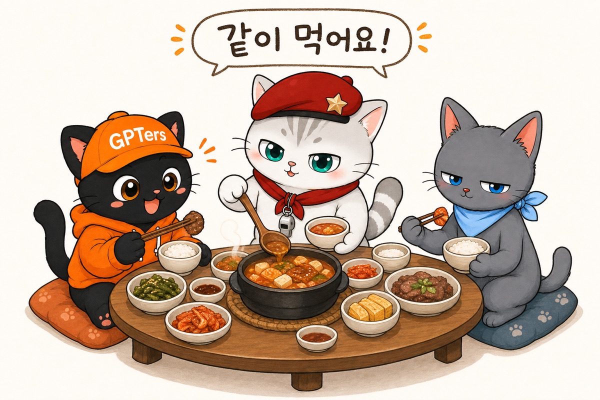 같이 밥 먹는 뽀짝이·뽀야·뽀식이